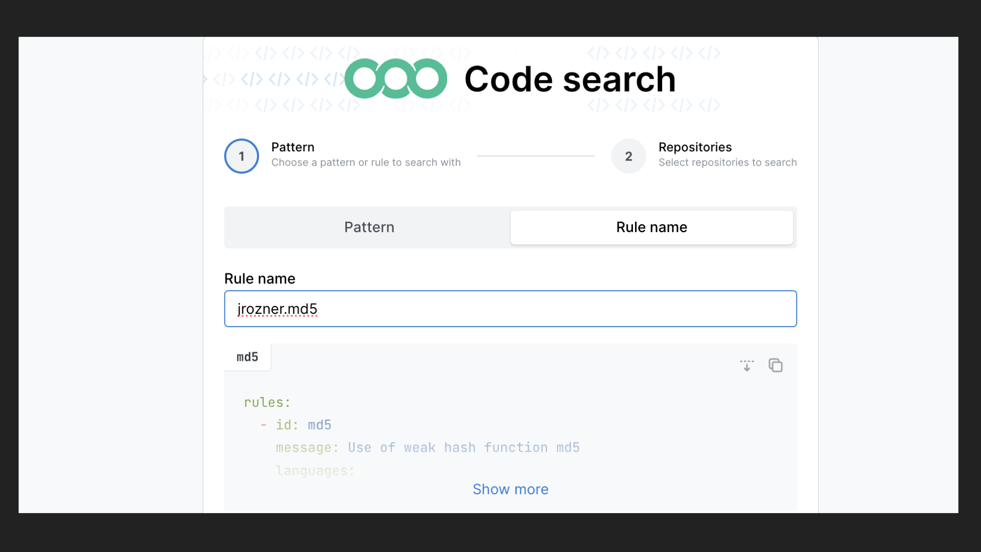 Selecting a Semgrep rule